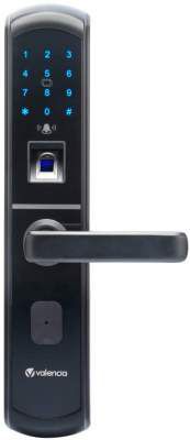 Valencia- Filip Smart Door Lock with Fingerprint, RFID, PIN Access & Manual Key Access, Black(Free Installation)