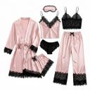 Valentine's Day Fancy Night Suit & Bra Penty Set Combo for Women's Pack of 7 Pcs Nightwear Lingerie Bathrobe Robe Nightwear Dress Wedding Gifts (Free Size) Purple...