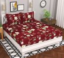 Valentine's Special BSB HOME Microfiber 144 TC Aspire 2.O Collections Soft Breathable Floral Printed Double Bedsheets with 2 Regular Size Pillow Covers....