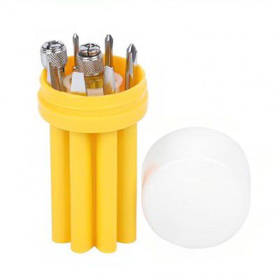VALITUDO BS-02 8-in-1 Pc Screw Driver Kit With 3 Flat Blades, 3 Phillips Head, 1 Round Poker Bar, Extension Rod, Multi-purpose Tool Set Screwdriver Set (Multicolor)