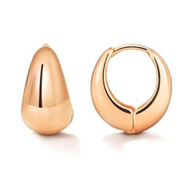 VAMA 3Pairs 18K Gold Filled Anti Tarnish Hoop Earrings Set for Women Chunky Rose Gold Silver Hypoallergenic Small Lightweight Tiny Thick Trendy Huggie Hoop Earring Stacks For Multiple Piercing