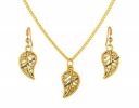 VAMA FASHIONS Antique Gold Oxidised Chain Pendant Earing Set...
