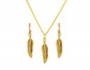 VAMA FASHIONS Antique Gold Oxidised Chain Pendant Earing Set...