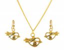 VAMA FASHIONS Antique Gold Oxidised Chain Pendant Earing Set...