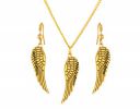 VAMA FASHIONS Antique Gold Oxidised Chain Pendant Earing Set...