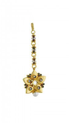 Vama Fashions Borla Mang teeka tika Mangtika Maang Tikka for Wedding Traditional