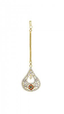 Vama Fashions Maang teeka Mang Tikka tika Maangtika Mathapatti for Women Traditional