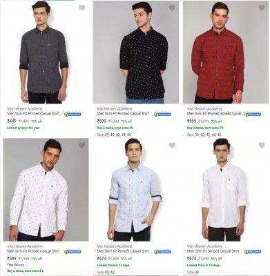 Van Heusen Academy Shirts Upto 75% Off