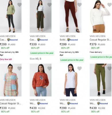 Upto 80% OFF ON VAN HEUSEN Clothing | For Women's