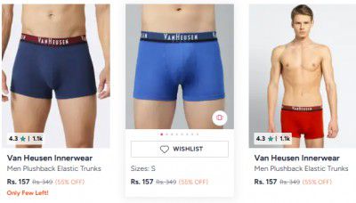 Van Heusen Innerwears @ 50-58% OFF | TRUNKS from ₹157