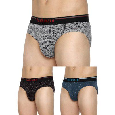 Van Heusen Men Briefs - 100% Combed Cotton - Pack Of 3 - Anti Bacterial, Super Soft