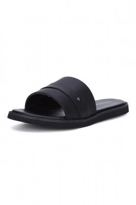 Van Heusen Men's Black Sliders