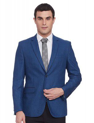 Van Heusen Men's Blazer (8907566460434 VHBZ317M04208100 Medium Blue Solid)