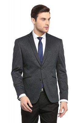 Van Heusen Mens Notch Lapel Slim fit Blazer (VDBZESKFN18471_Grey_40