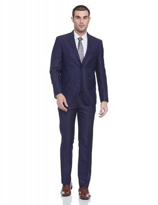 Van Heusen Mens Poly Viscose Notch Lapel Suit (VHSUCSLFV91447_Blue_40)