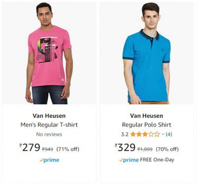Van Heusen Mens Regular T-shirt upto 70% off