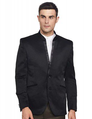Van Heusen Mens Slim Fit Blazer (8907355322745 VDBZ1E21989 40 Black with Grey)