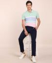 VAN HEUSEN Slim Fit Men Dark Blue Cotton Lycra Blend Trousers...
