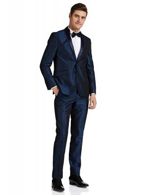 Van Heusen V Dot Mens Poly Viscose Shawl Collar Suit