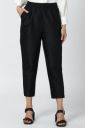 VAN HEUSEN  Women Slim Fit Black Viscose Rayon Trousers...