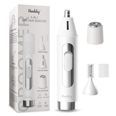 Vandelay 3-in-1 Facial Hair Remover for Women with Ring Light – Eyebrow, Nose & Ear Trimmer