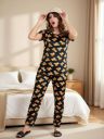 VANIA'S GRACE Women Printed Black Night Suit Set...
