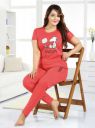 vania's grace Women Printed Pink Night Suit Set...