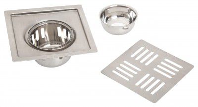 Vantage VAL- 198 (A) Stainless Steel Drain Cover Square Capsule with CCT And Removable Grate Plain Easy to Install & Clean