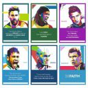 VantageKart Football Players Inspirational Motivational Self Adhesive Wall Posters For Home & Office Decor (Paper, 18x12-inch, Multi) - Set of 6...