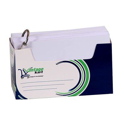 Vantagekart Index Flash Cards Tray - 3x5 inch, Blank White, 150 Cards, 200 GSM