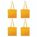 Vantagekart Yellow Cotton Plain Tote Shopping Bags - Set of 4...
