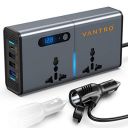 VANTRO Power Inverter/Laptop Charger with 3 USB (6.2A Max) & 1 C Type(1*27WPD) Smart USB Ports, Patented Technology 12-24V DC to 220V AC- Bonus Cigarette Lighter Port - Ideal for Car, Bus, and Truck U...
