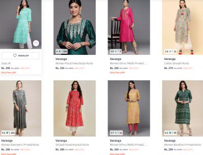 Myntra : Upto 90% Off on Varanga Women Kurta | Start At Rs.247