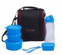 Varmora Aluminium Xclusive Tiffin Lunch Box 1Nos-100ml, 2Nos-230ml, 1Nos-500ml Container, 500ml Bottle (Blue)...