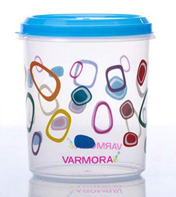 Varmora Glory Container | Organised Kitchen | Stackable | Durable | For Pulses, Rice, Dal, Atta, Flour, Cereals, Snacks |Set of 2 | Printed Assorted |2 litre