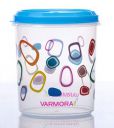 Varmora Glory Container | Organised Kitchen | Stackable | Durable | For Pulses, Rice, Dal, Atta, Flour, Cereals, Snacks |Set of 2 | Printed Assorted |2 litre...