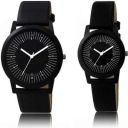 Varni Fashion New Arrival Stylish Black Leather Analog Watch For Couple...