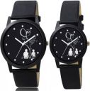 Varni Retail  Watches::Girls Watches::Boy Watches Analog Watch - For Couple New Desingner Couple Printed Dial Black Analog Combo Watch For Couple...