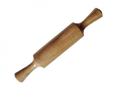 Varsha Funiture Handicraft Handmade Wooden Rolling Pin or Belan for Kitchen Use II Brown Color Pack of 1 for Making Roti II