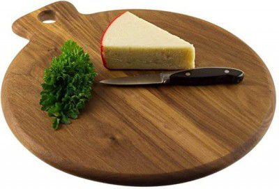 Varsha Funiture Wooden Natural Chopping Cutting Board for Kitchen Vegetables, Fruits & Cheese-(Teak Natural)