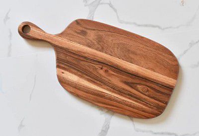 Varsha Funiture Wooden Natural Chopping Cutting Board for Kitchen Vegetables, Fruits & Cheese- (Teak)