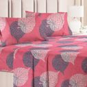 VAS COLLECTION® 160 TC Prime Collection 1 Double Bedsheet with 2 Matching Pillow Covers | Soft Brushed Microfiber & Wrinkle Free - 3 Pcs Set | 228x225 cm or 6 x7 ft - Pink & Green...