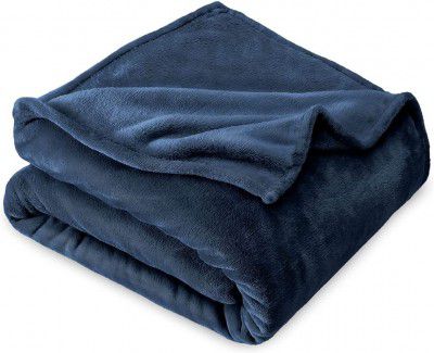 VAS COLLECTION Premium Plush Single Blanket | 300 GSM Lightweight Cozy Soft for Bed, Sofa, Couch, Travel & Camping| 150x220 cm or 60X86 inches | Blue | Polyester