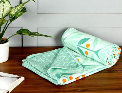 VAS COLLECTIONS® 120 GSM Premium Cotton Printed Dohar/AC Blanket for Single Bed Size (60 x 86 inches) |Ultrasoft & Lightweight |Single - 152x220 cms-Grey Blue & White