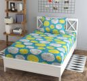VAS COLLECTIONS 160 TC Cotton Single Printed Flat Bedsheet  (Pack of 1, Green)...