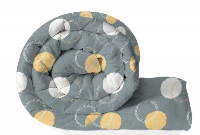 VAS COLLECTIONS 220 GSM Reversible Microfiber AC Comforter/Blanket/Quilt/Duvets for Winter Single Size Bed (240X152 cm, Grey & Orange)