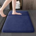 VAS COLLECTIONS Bath Mats Non Slip Anti-Skid - Memory Foam Bathroom Shower, and Tub Rugs Super Absorbent - Quick Dry | Water soak (16" x 24", Blue)...