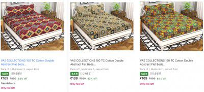 Upto 84% Off on Vas Collections Bedsheets | Starts at Rs 179