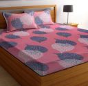 VAS COLLECTIONS Cotton Double Flat 160 TC Floral Bedsheet  (Pack of 1, Pink)...