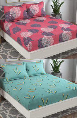VAS COLLECTIONS Prime Collection Combo Pack Of 2 Double Bedsheet 225X228 Cm Or 7.5X7.5 Ft